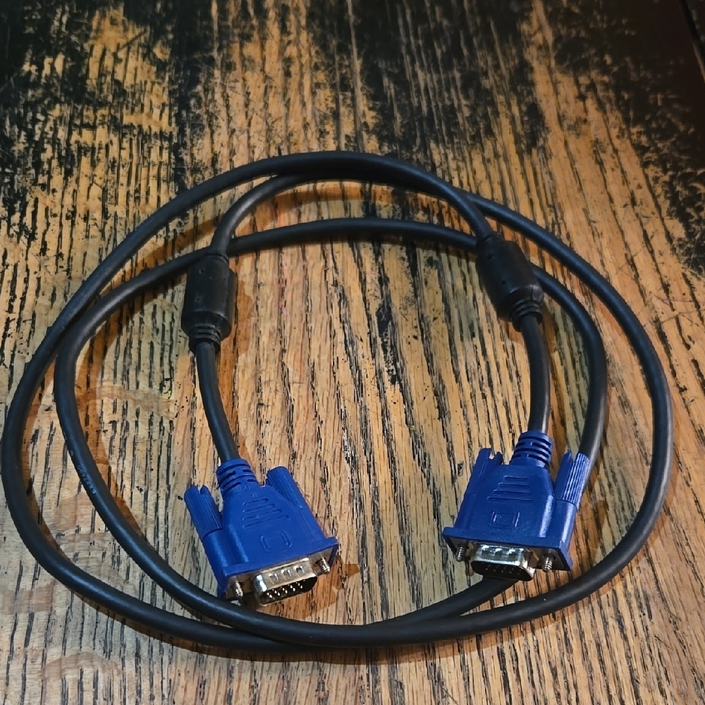 Blue and Black VGA Cable